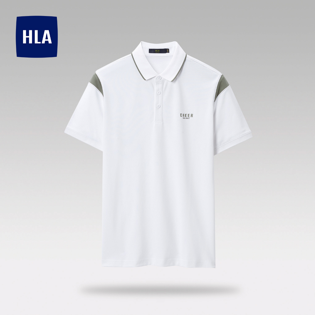 HLA - Áo POLO nam ngắn tay phối viền màu thoáng mát đàn hồi tối đa Elastic charming design Polo Shirt