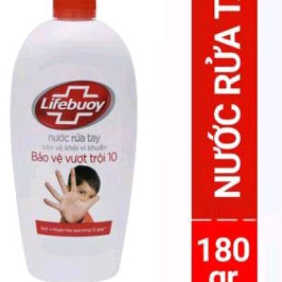 Nước rửa tay Lifebuoy, diệt khuẩn được 99,9% vi khuẩn chai 180g(177ml)