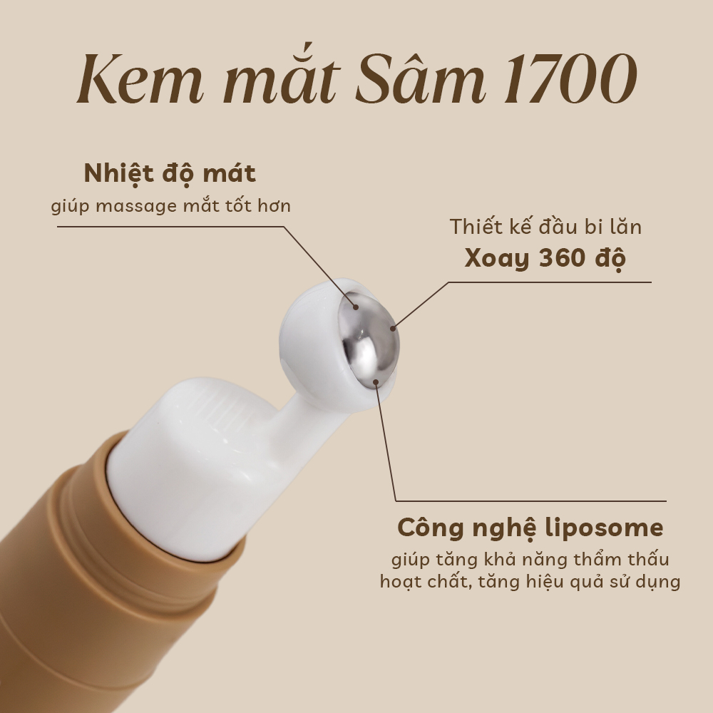 Kem Mắt Sâm 1700 Giảm Thâm Mắt Bọng Mắt Và Nếp Nhăn Ngừa Lão Hóa Da Cỏ Mềm 10g