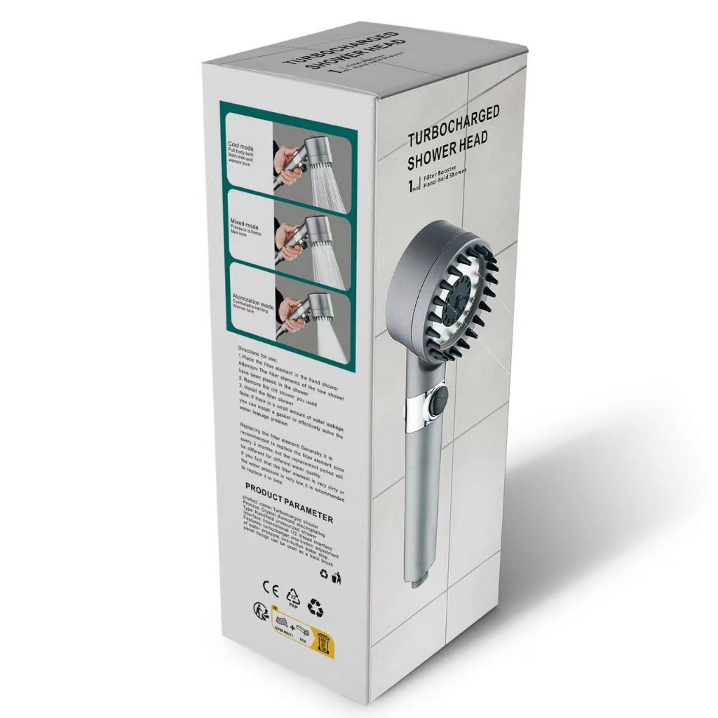 Tay sen massage, vòi sen tăng áp mẫu mới 3 chế độ nước kết hợp răng lược silicone gội đầu thư giãn