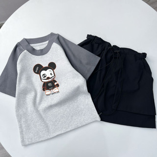 [ÁO CROPTOP]THUN GÂN HÌNH GẤU ĐEN/FREESIZE
