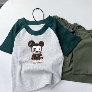 [ÁO CROPTOP]THUN GÂN HÌNH GẤU ĐEN/FREESIZE