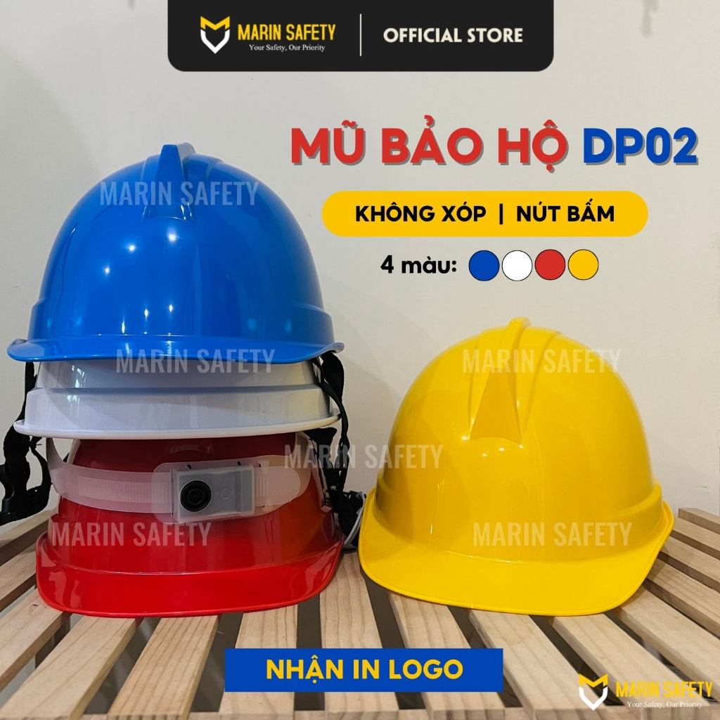 Mũ bảo hộ lao động Dũng Phong chống va đập, không xốp nhiều màu