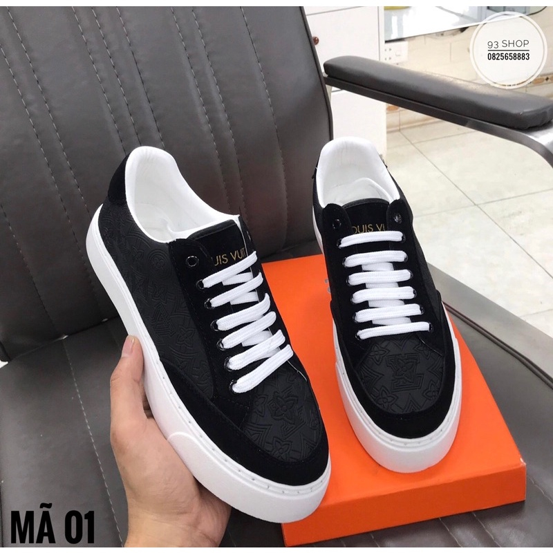 HOT Giày LV,GG Hoạ Tiết Thêu, Giày Dây Buộc Da Cao Cấp, Giày Hàng Spf, Đầy Đủ Hộp