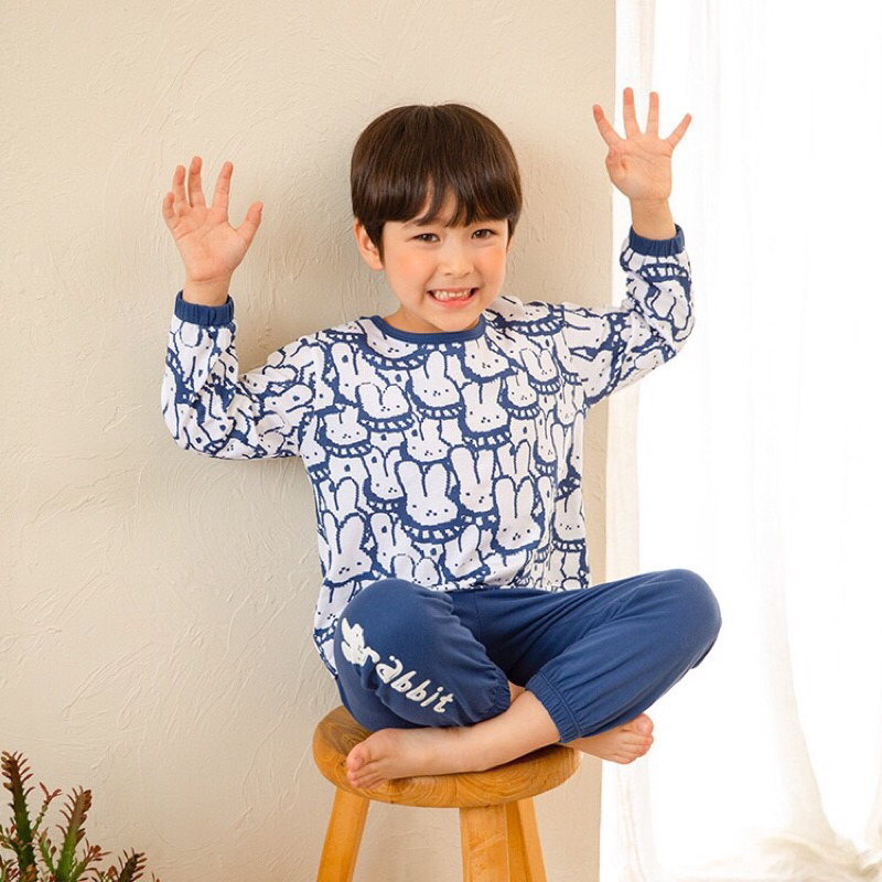 Bộ cotton thu đông bé trai