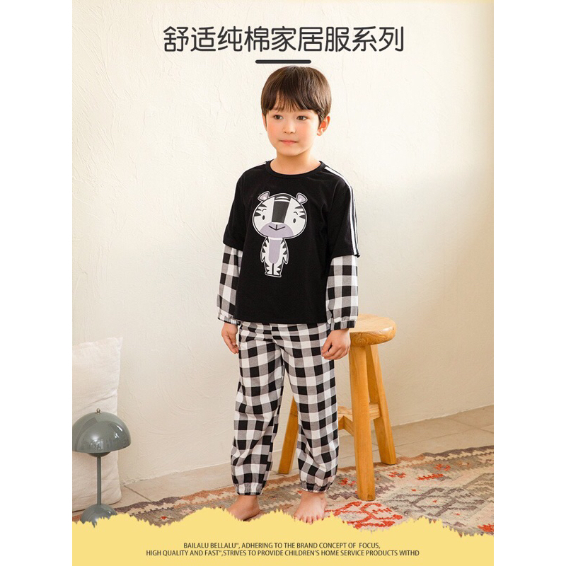 Bộ cotton thu đông bé trai