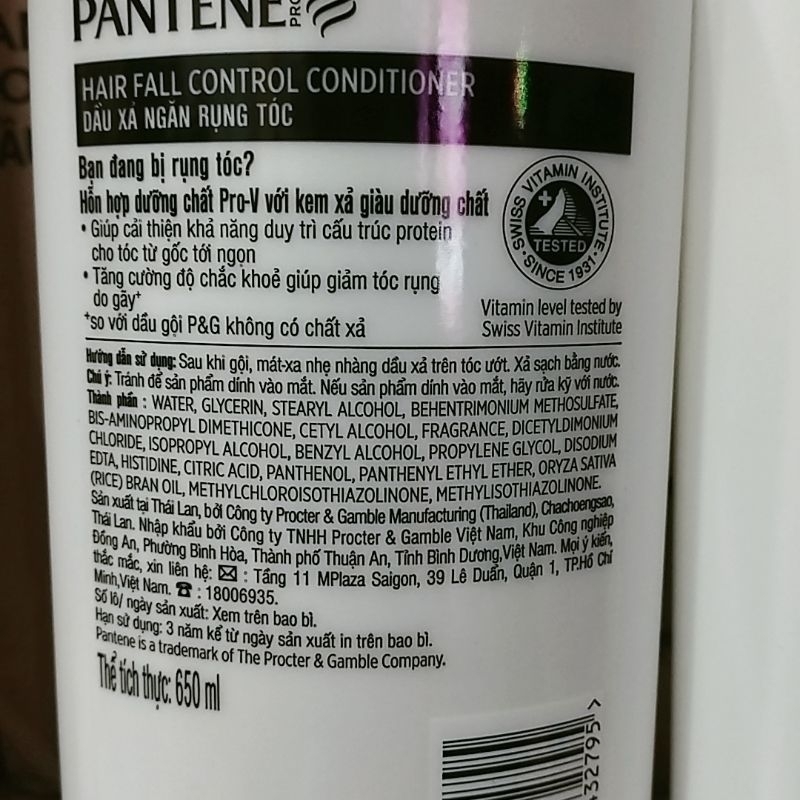 Dầu xả Pantene Pro-V dưỡng chất ngăn rụng tóc 650ml.