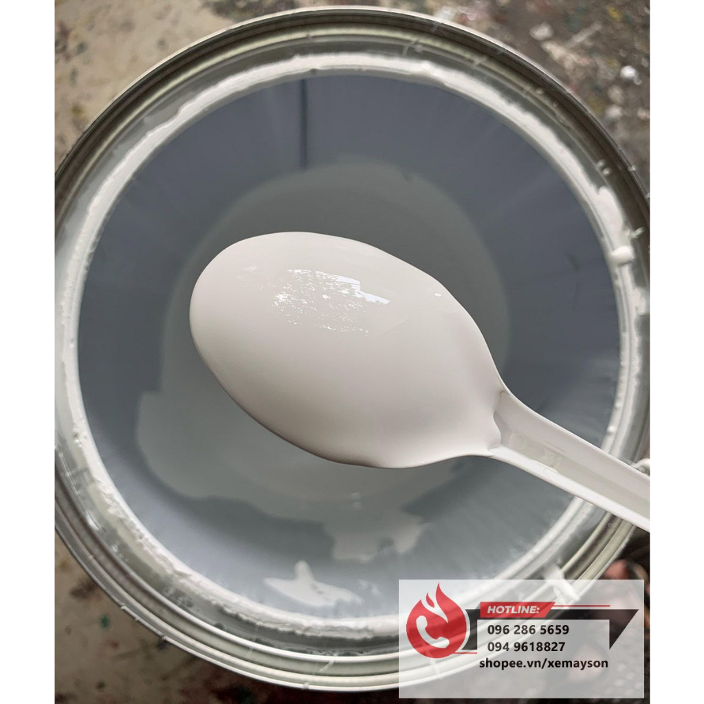 Sơn trắng 2K oto tự bóng đẹp đóng lon 1kg DungPaint