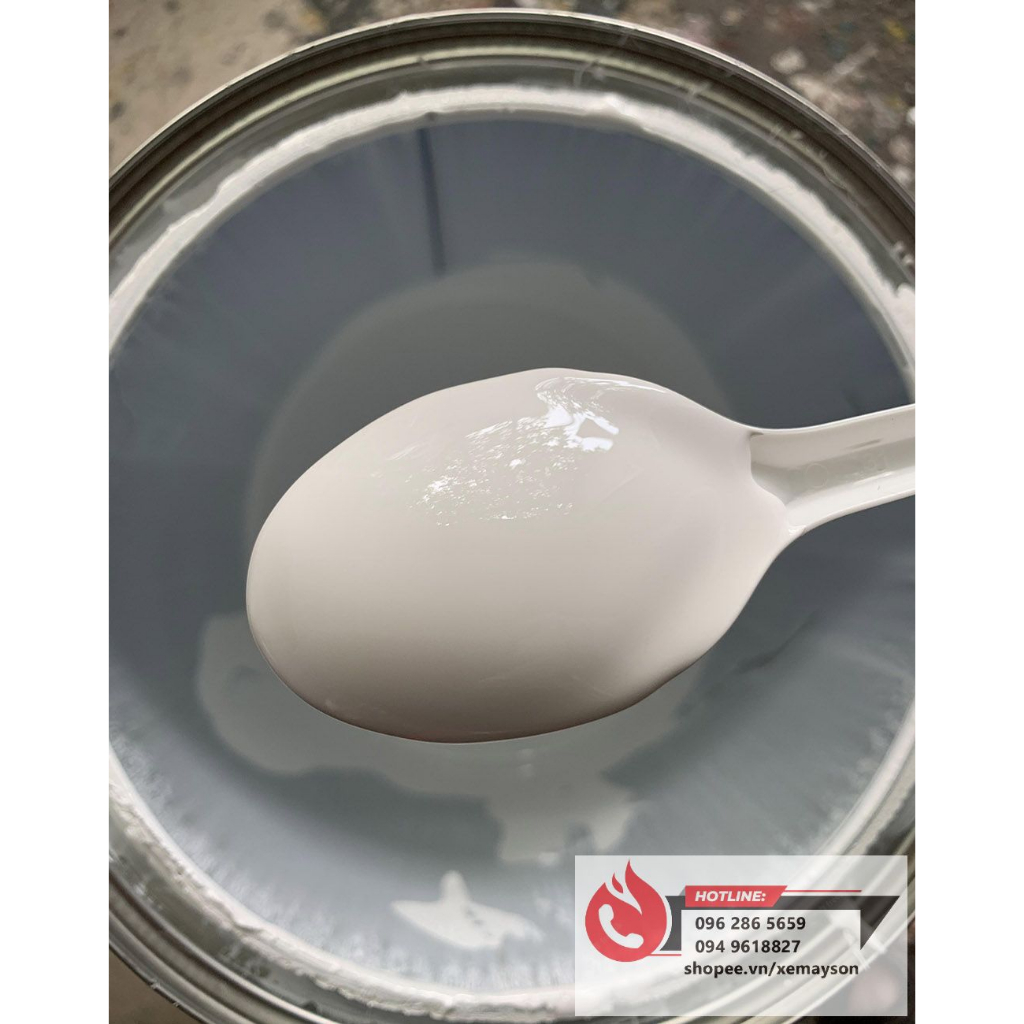 Sơn trắng 2K oto tự bóng đẹp đóng lon 1kg DungPaint