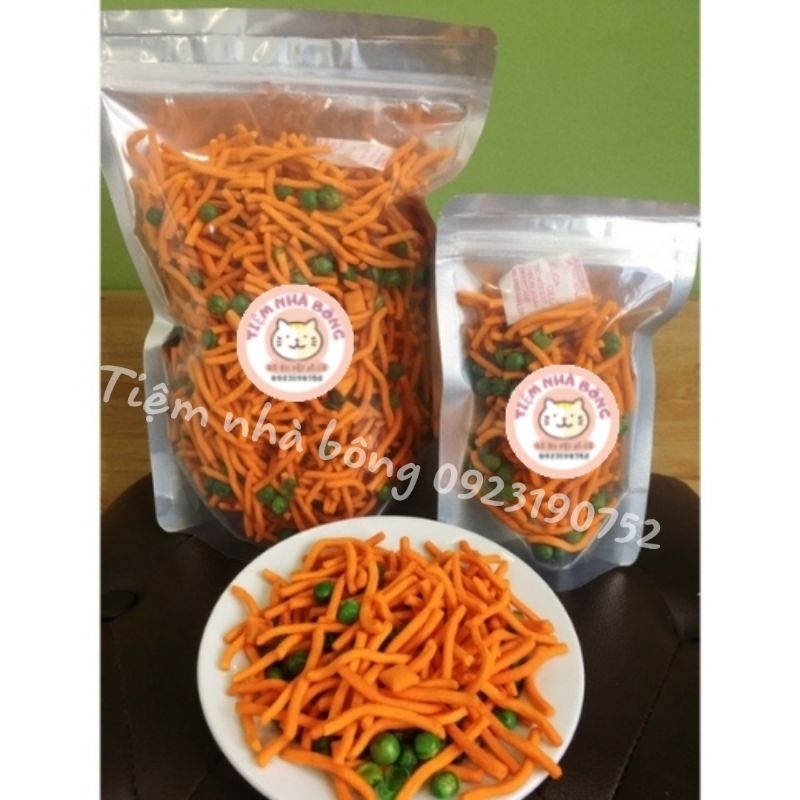 500GR Bim Bim Tăm Đậu Hà Lan, Snack Que Bim Tăm Thái, đồ ăn vặt