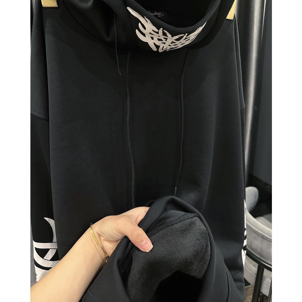 Áo hoodie,áo nỉ có mũ form rộng Unisex hoạ tiết lửa cổ cao chất nỉ dày dặn phong cách Ulzzang M19 | BigBuy360 - bigbuy360.vn