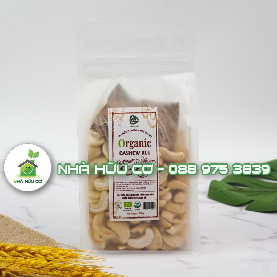 HẠT VỠ - Điều tươi nhân trắng hữu cơ 250G/100G - Date: 15/9/2024 - Nhà hữu cơ