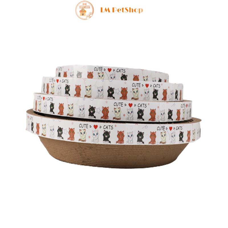 Ổ cào móng hình tròn cho mèo to Bàn cào móng kiêm ổ đệm nằm 1kg -6kg đường kính 30-44cm