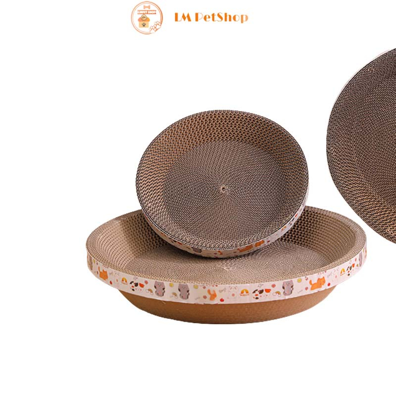 Ổ cào móng hình tròn cho mèo to Bàn cào móng kiêm ổ đệm nằm 1kg -6kg đường kính 30-44cm