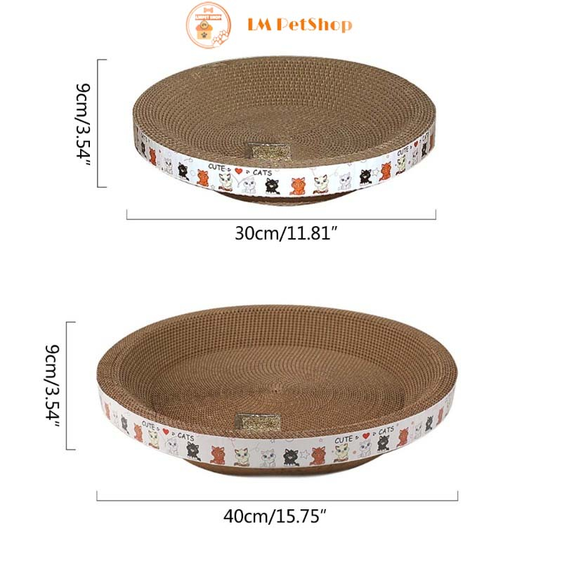 Ổ cào móng hình tròn cho mèo to Bàn cào móng kiêm ổ đệm nằm 1kg -6kg đường kính 30-44cm