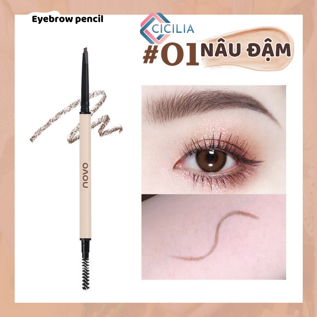Bút Kẻ Lông Mày CICILIA 4 Màu Sắc Tùy Chọn Bền Màu Lâu Trôi CI-058