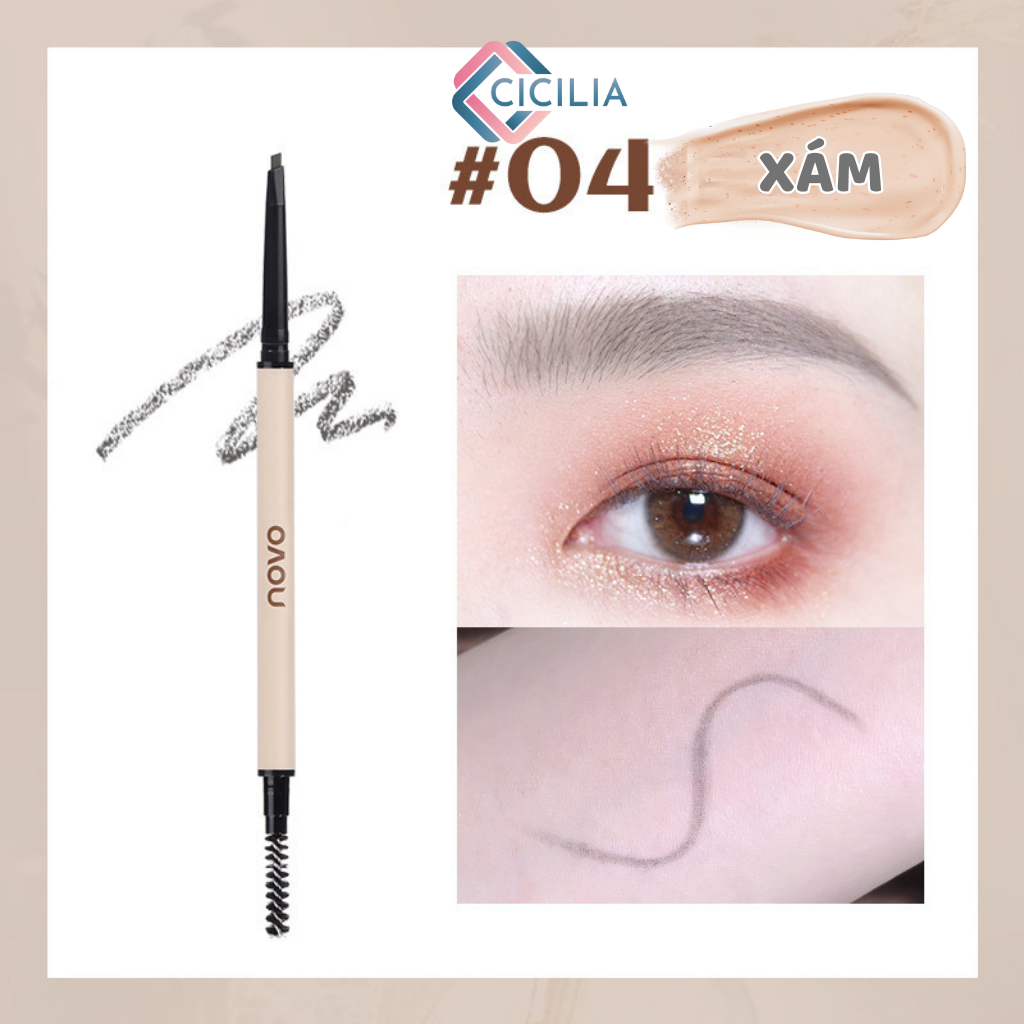 Bút Kẻ Lông Mày CICILIA 4 Màu Sắc Tùy Chọn Bền Màu Lâu Trôi CI-058