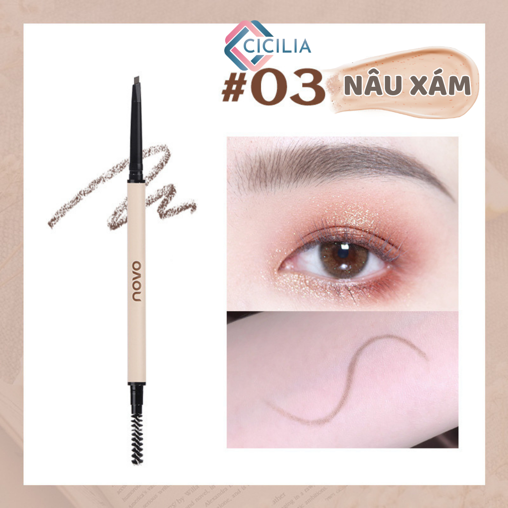 Bút Kẻ Lông Mày CICILIA 4 Màu Sắc Tùy Chọn Bền Màu Lâu Trôi CI-058