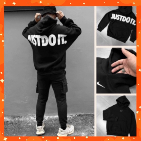 Áo Hoodie Thể Thao Nam Just Do It From Rộng Cao Cấp, Áo Hoodie Nỉ Bông Unisex Chất Nỉ Bông Cực Ngầu
