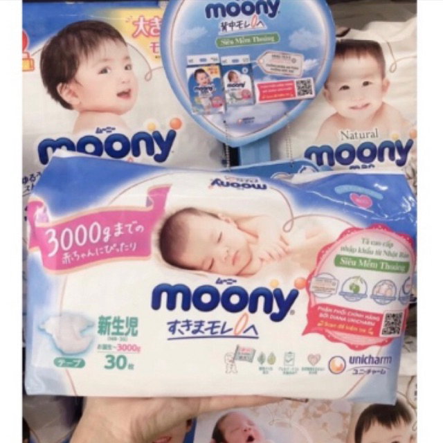 Tả dán Moony dành cho trẻ sơ sinh dưới 3kg