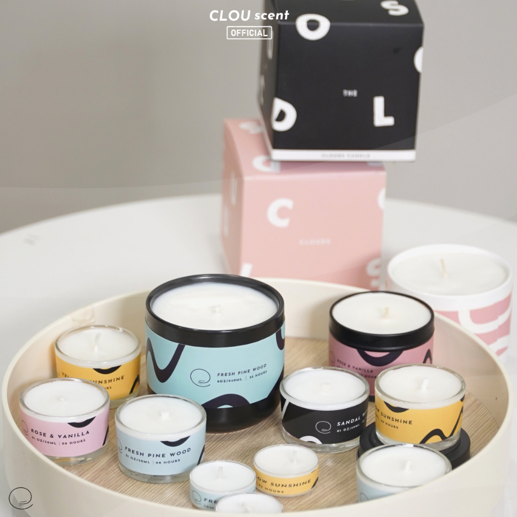 Nến Thơm Cao Cấp Sandalwood Patchouli - CLOU scent- Size 1oz/30ml - Quà Tặng, Trang Trí, Thơm Phòng, Sáp Thơm