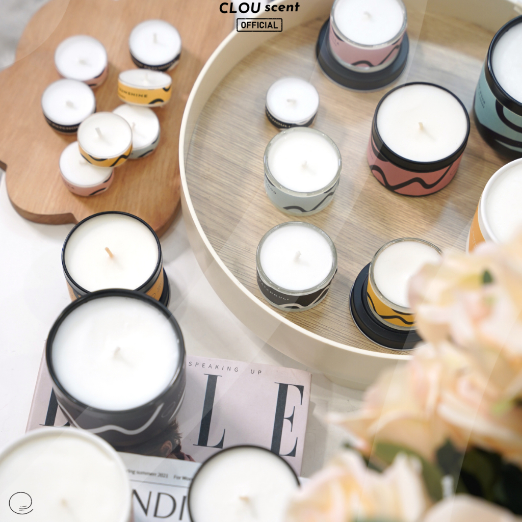 Nến Thơm Cao Cấp Sandalwood Patchouli - CLOU scent- Size 1oz/30ml - Quà Tặng, Trang Trí, Thơm Phòng, Sáp Thơm