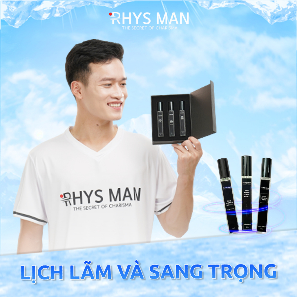 Nước hoa Unisex RHYS MAN Rhys Aromatic Fern hương hoa cỏ lãng mạn, ngọt ngào 10ml