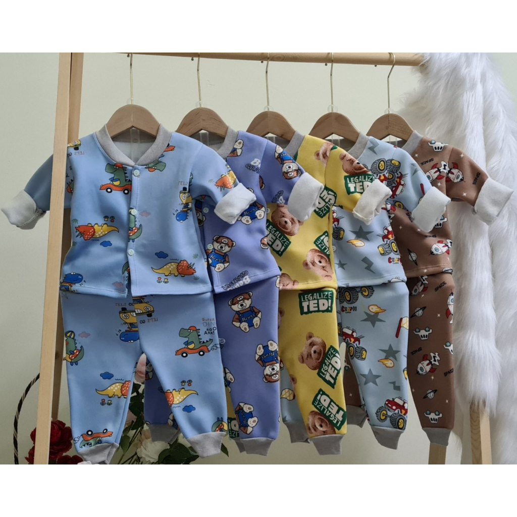 HÀNG LOẠI 1 - Set 5 bộ nỉ lông cài khuy chất cực đẹp từ 4-14kg