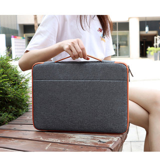 Túi chống sốc cao cấp bảo vệ laptop ND02 màu xám viền cam