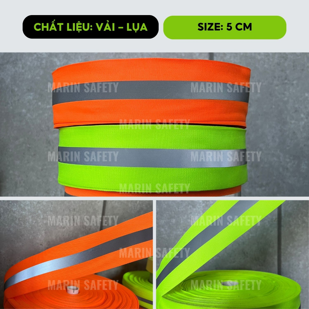 Dây phản quang vải, dây phản quang giao thông loại 1, kích thước 2.5cm và 5cm