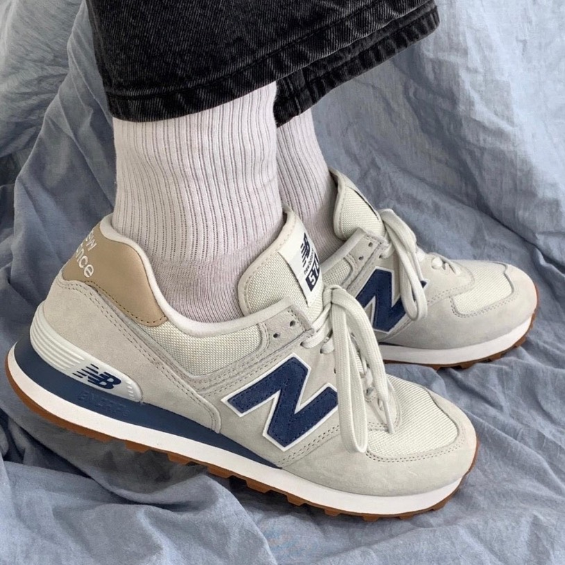 Giày New Balance 574 White Black, Giày NB 574 xám đen da lộn Cao Cấp Cổ Thấp Siêu Hot Full Box Bill | BigBuy360 - bigbuy360.vn