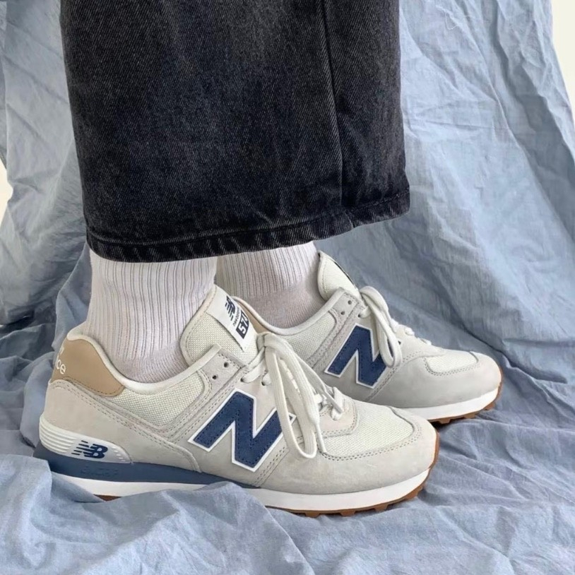 Giày New Balance 574 White Black, Giày NB 574 xám đen da lộn Cao Cấp Cổ Thấp Siêu Hot Full Box Bill | BigBuy360 - bigbuy360.vn