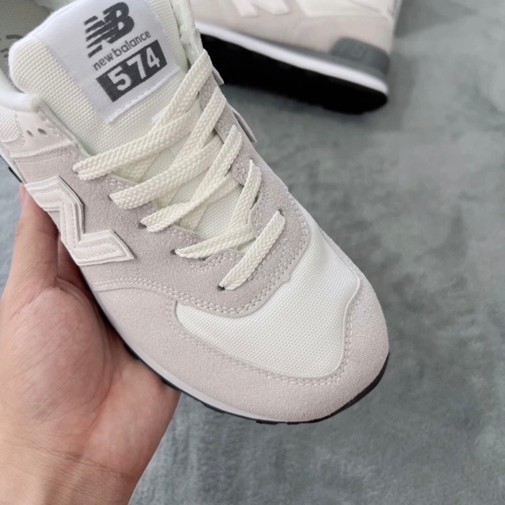 Giày New Balance 574 White Black, Giày NB 574 xám đen da lộn Cao Cấp Cổ Thấp Siêu Hot Full Box Bill | BigBuy360 - bigbuy360.vn