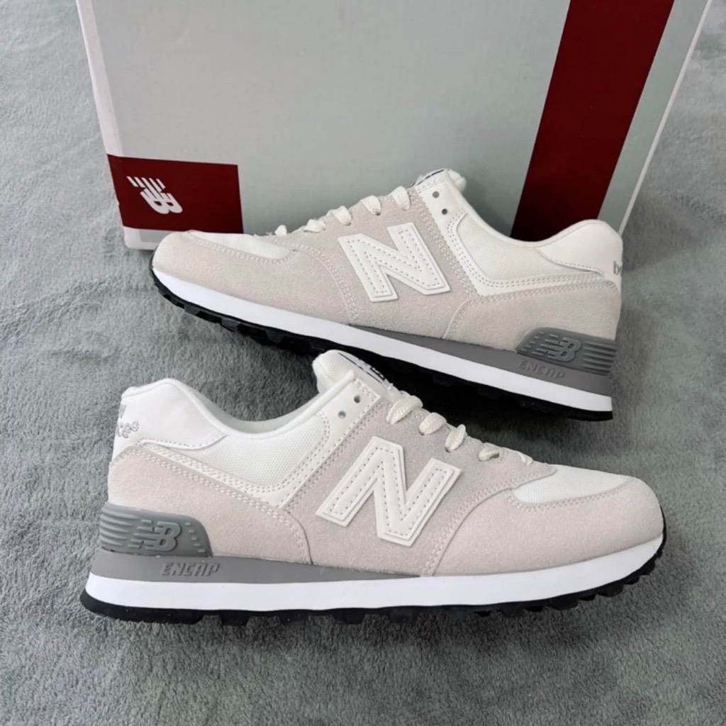 Giày New Balance 574 White Black, Giày NB 574 xám đen da lộn Cao Cấp Cổ Thấp Siêu Hot Full Box Bill | BigBuy360 - bigbuy360.vn