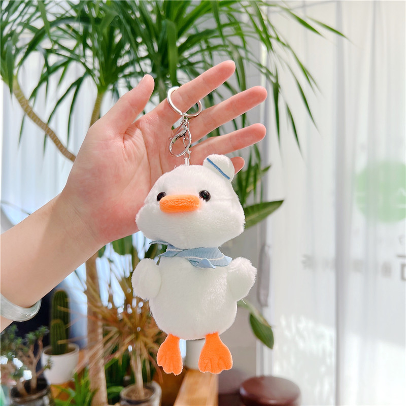 Móc khóa cute hình vịt  trắng dễ thương,Móc khóa gấu bông treo balo túi xách phong cách Hàn Quốc