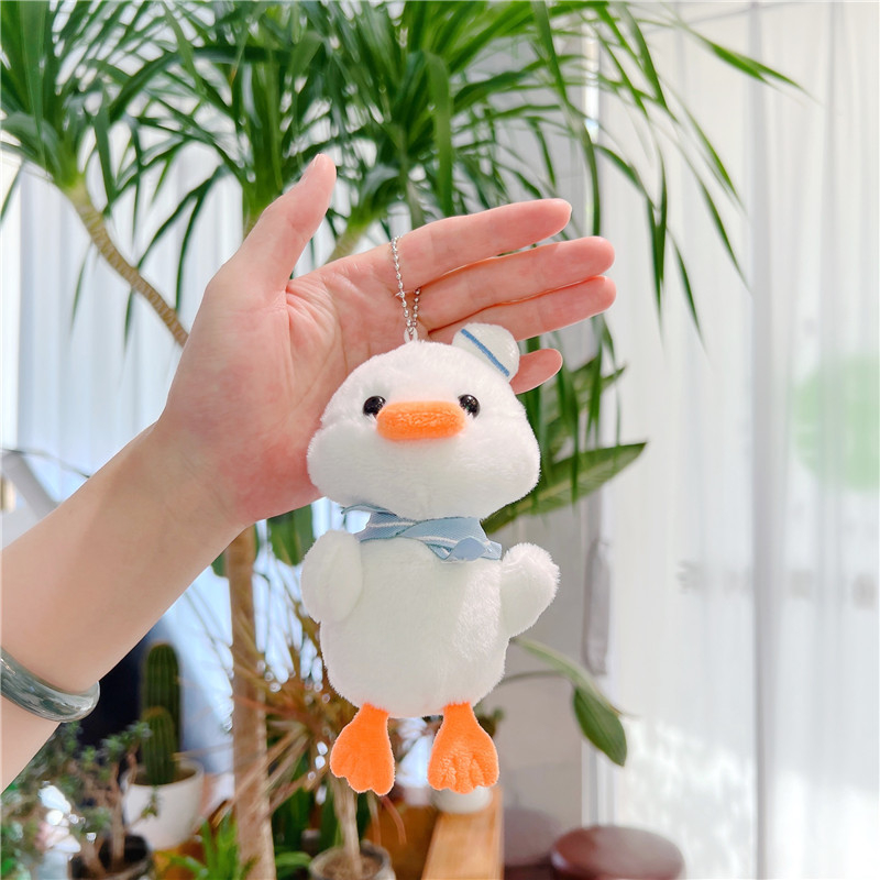 Móc khóa cute hình vịt  trắng dễ thương,Móc khóa gấu bông treo balo túi xách phong cách Hàn Quốc