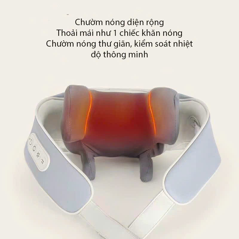 Máy massage cổ vai gáy hàng nội địa cao cấp, con lăn 6D và 8D