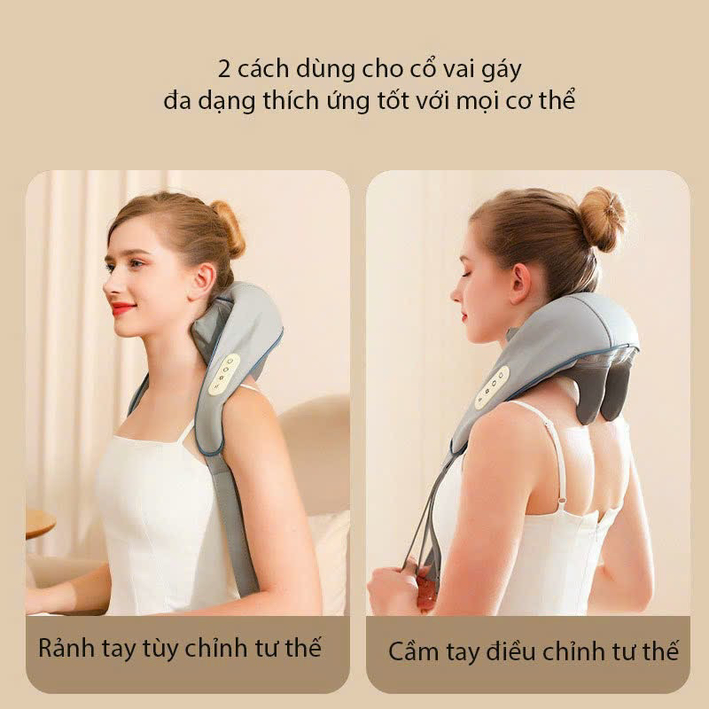 Máy massage cổ vai gáy hàng nội địa cao cấp, con lăn 6D và 8D