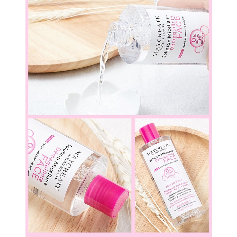 Combo 1 gói bông tẩy trang Lameila  222 miếng và 1 chai nước tẩy trang Maycreat 300ml siêu tiết kiệm Nedevi