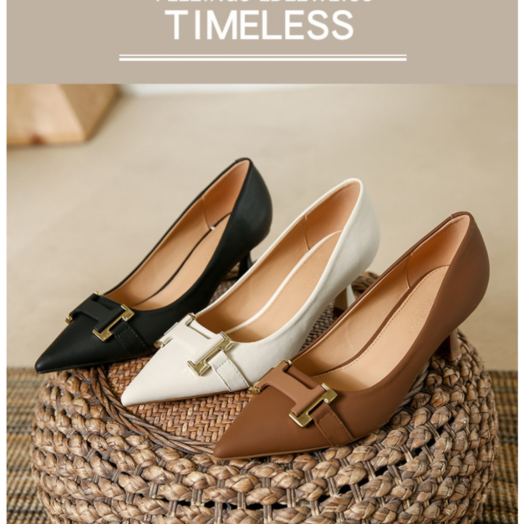 Giày Cao Gót Nữ Mũi Nhọn, Đế Nhọn Cao 5P, Chất Liệu Da Mềm, Kiểu Dáng Trẻ trung, Thoải mái-DA861