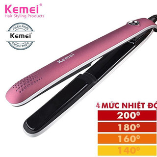 Máy duỗi tóc KEMEI KM-2203 điều chỉnh 4 mức nhiệt độ thông minh chuyên dùng để duỗi, là, ép thẳng, uốn cụp đuôi