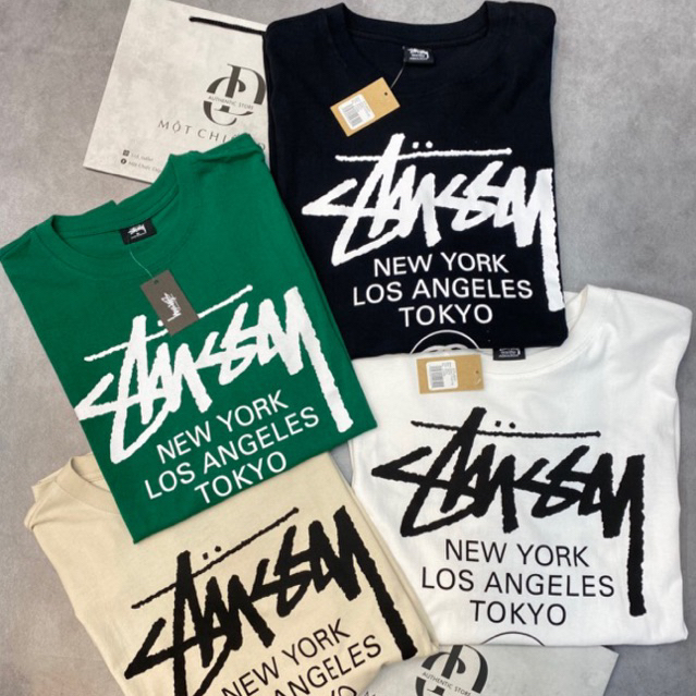 ÁO THUN STUSSY UNISEX - BASIC LOGO CHÍNH HÃNG FULL BỌC TAG