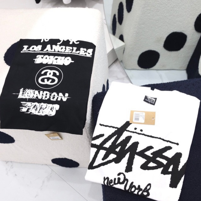 ÁO THUN STUSSY UNISEX - BASIC LOGO CHÍNH HÃNG FULL BỌC TAG