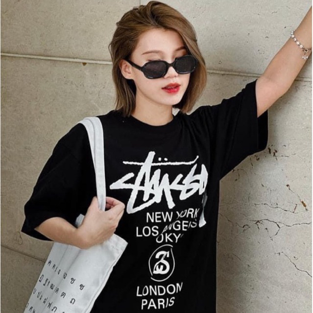 ÁO THUN STUSSY UNISEX - BASIC LOGO CHÍNH HÃNG FULL BỌC TAG