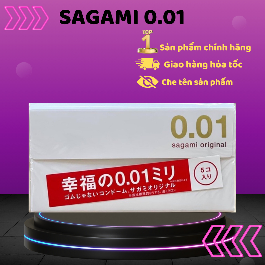 Bao cao su Sagami Original 0.01 hộp 5 chiếc nhập khẩu Nhật Bản - mỏng nhất thế giới