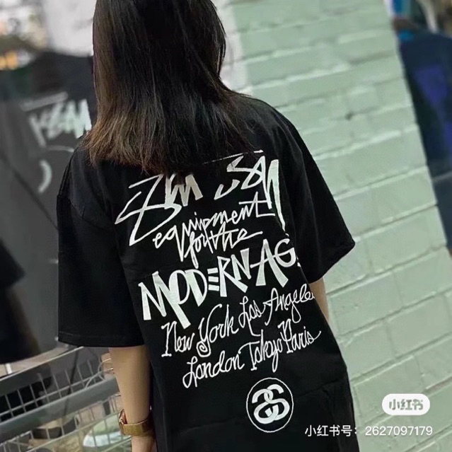 ÁO THUN STUSSY UNISEX - BASIC LOGO CHÍNH HÃNG FULL BỌC TAG