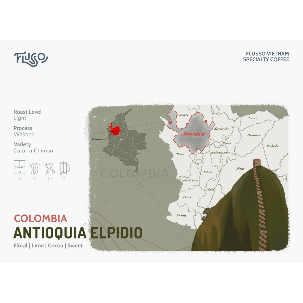 Cà phê Specialty Colombia Finca La Soledad Antioquia Elpidio