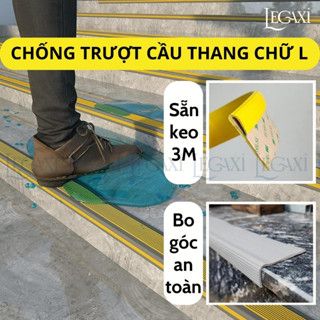 Miếng dán cầu thang bậc thềm chống trượt hình chữ L bo cạnh bám dính chống