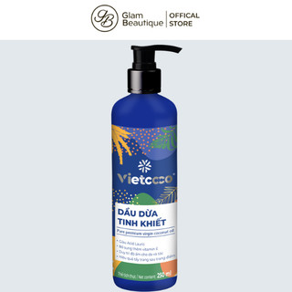 Dầu dừa tinh khiết vitamin E Vietcoco - chai vòi xịt 250ml Glam Beautique