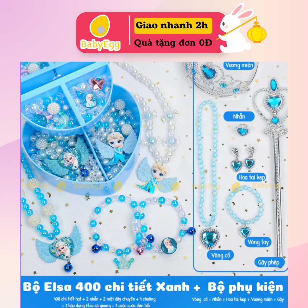 Bộ xâu hạt vòng tay vòng cổ cho bé nhiều chi tiết sáng tạo Đồ chơi thủ công, hộp quà cho bé 3 4 5 6 tuổi Babbyegg
